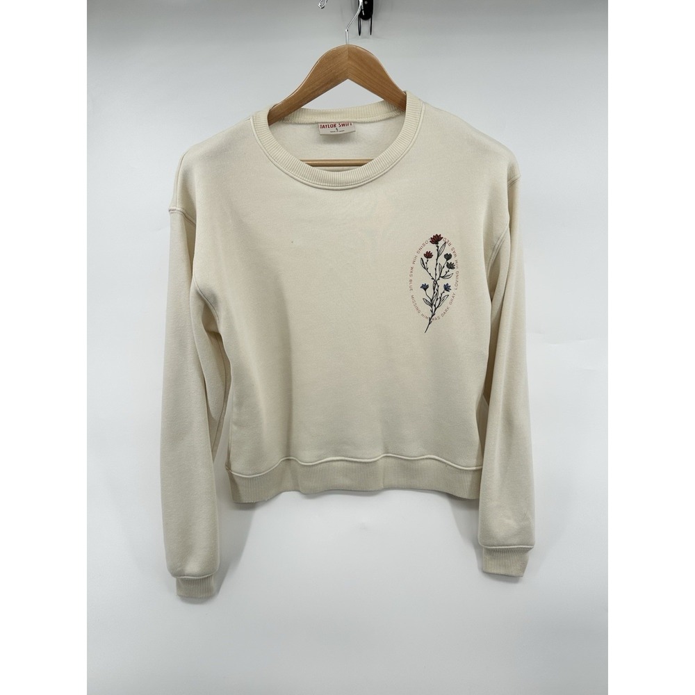 Taylor Swift Red Taylors Version Loving Him Was Red Floral Cream Sweatshirt S